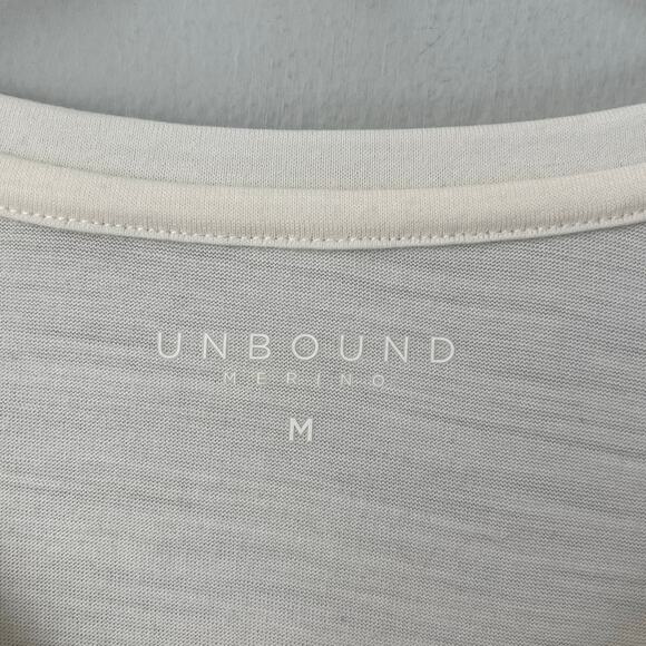 Unbound Merino Long Sleeve Shirt White Lightweight Breathable Layer Ski Medium - Picture 3 of 8